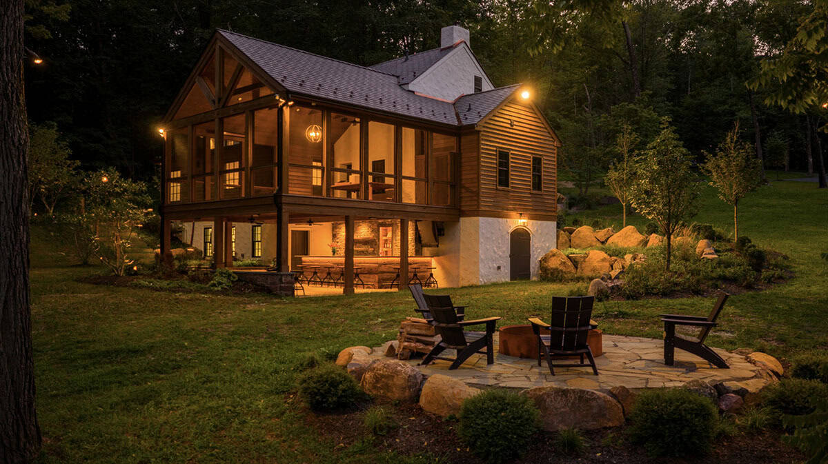 barn house exterior backyard view