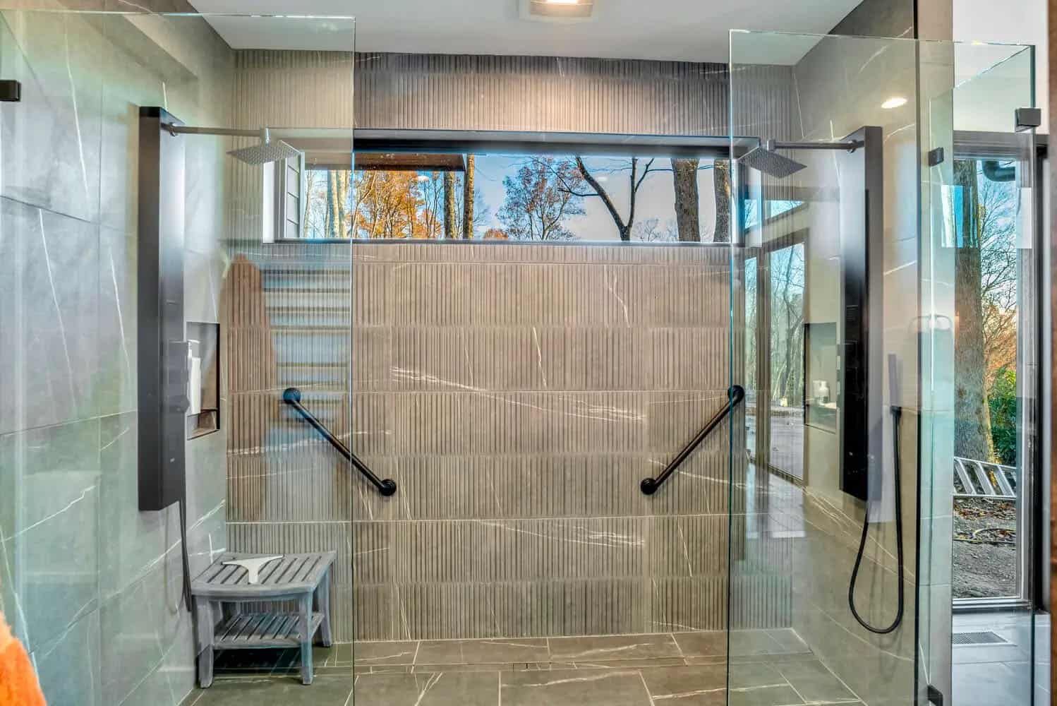 modern bathroom with a shower