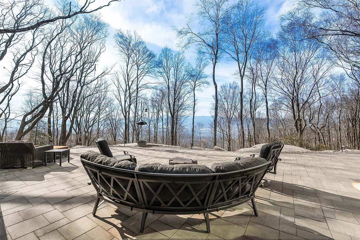 modern prairie style mountain house exterior patio