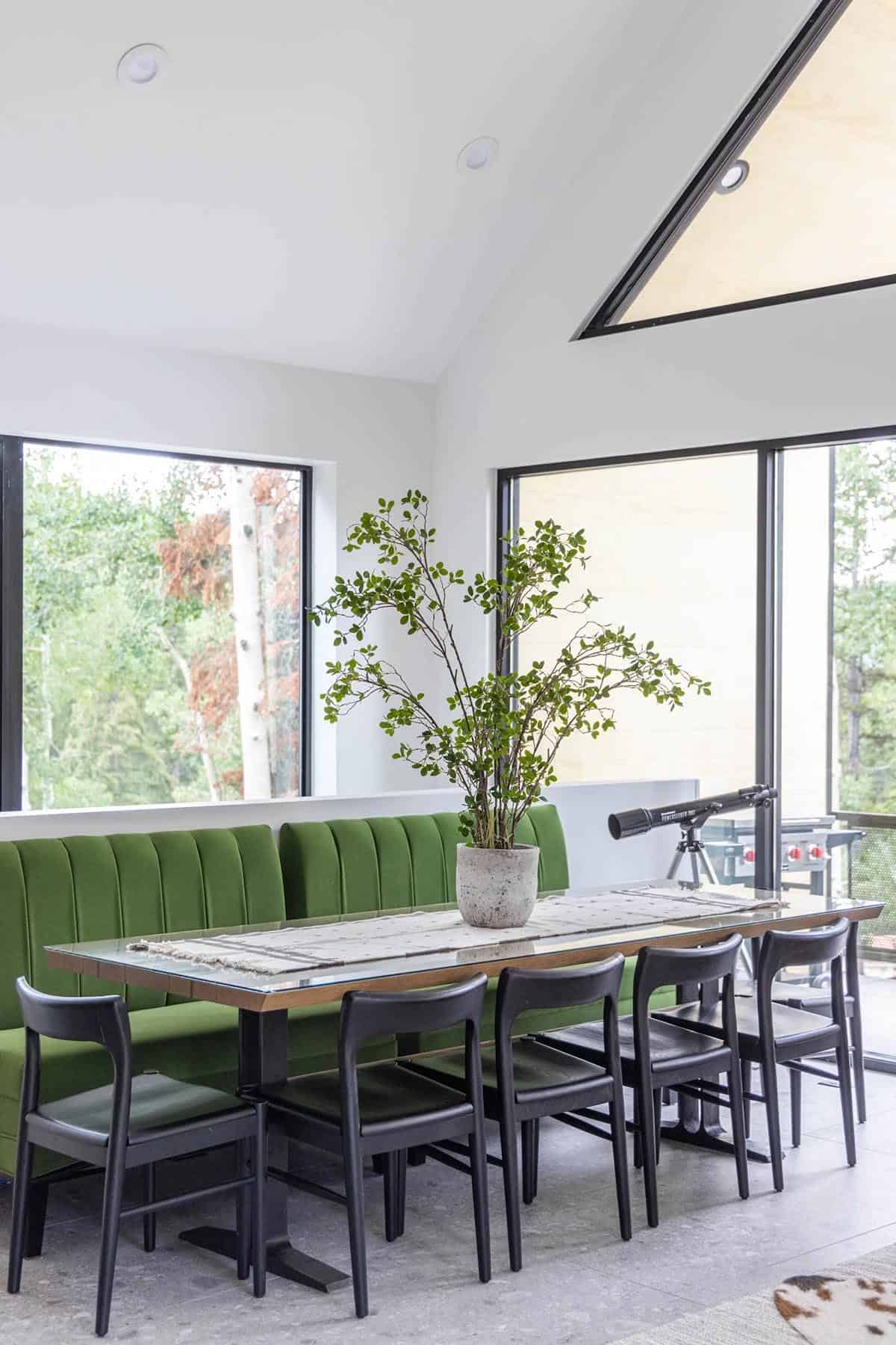 modern scandinavian style dining banquette