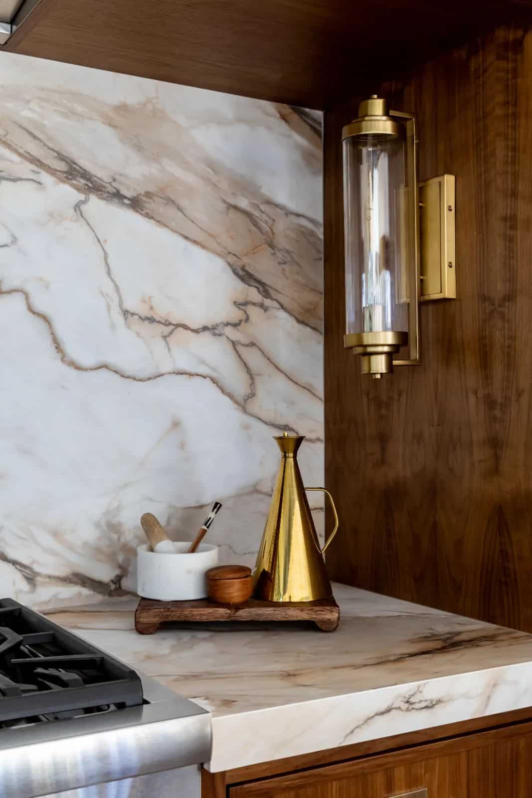 modern scandinavian style kitchen countertop detail