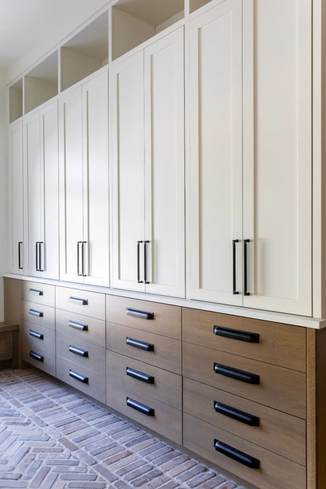 modern scandinavian style mudroom storage cabinets