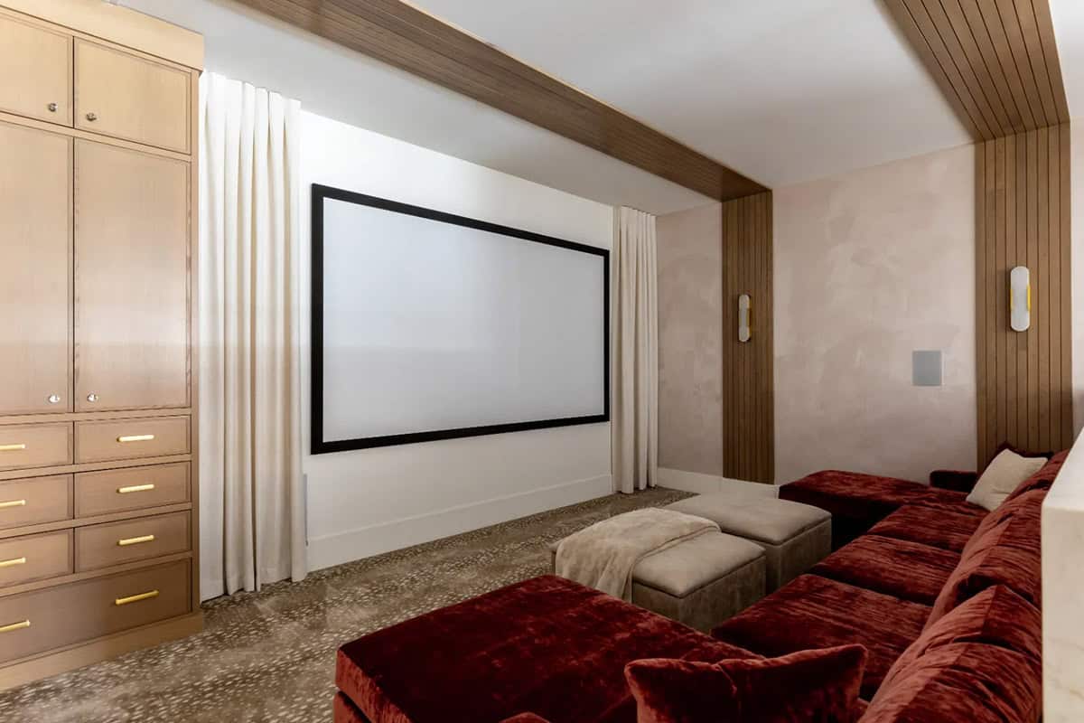 modern scandinavian style movie room
