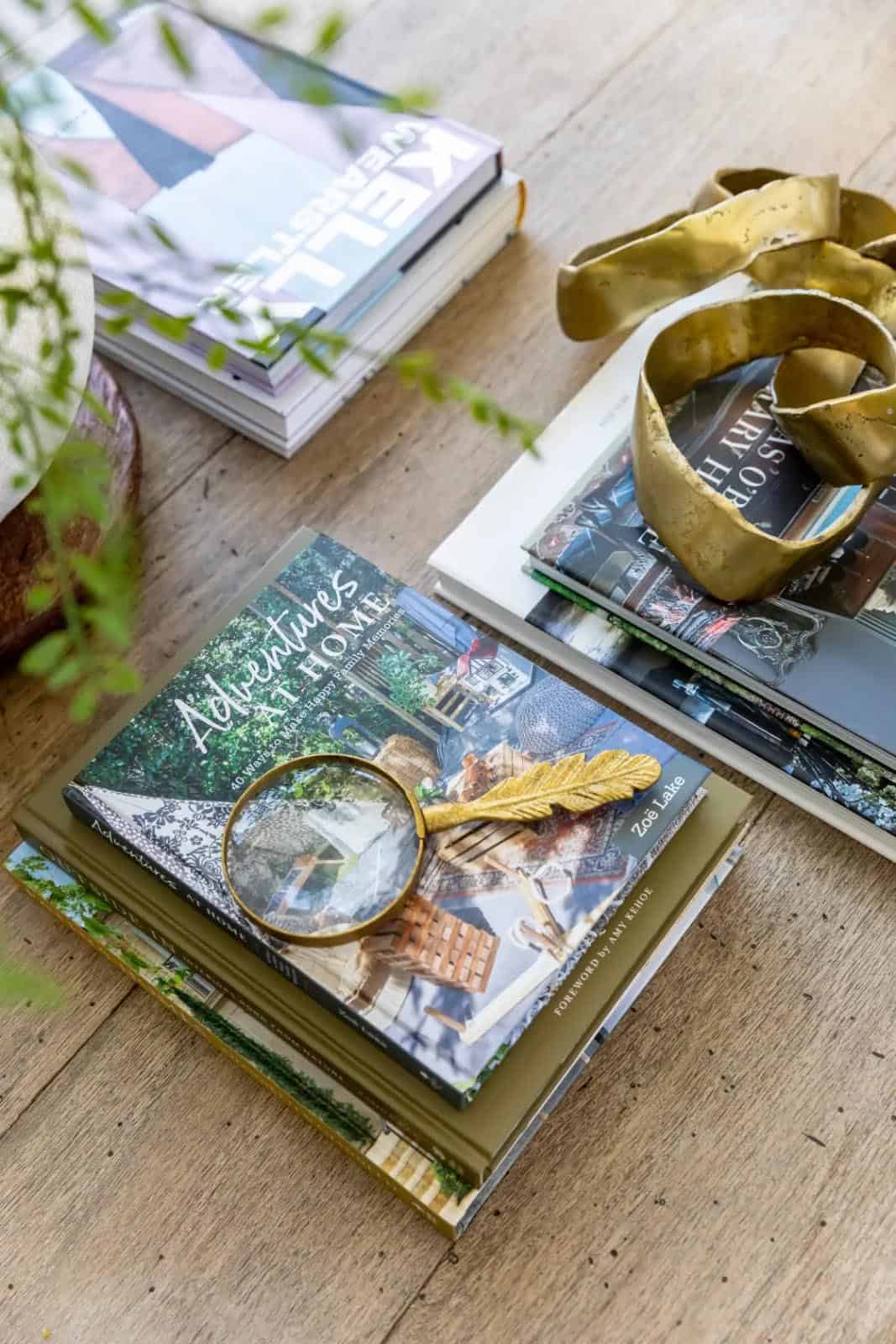 modern scandinavian style family room coffee table decor