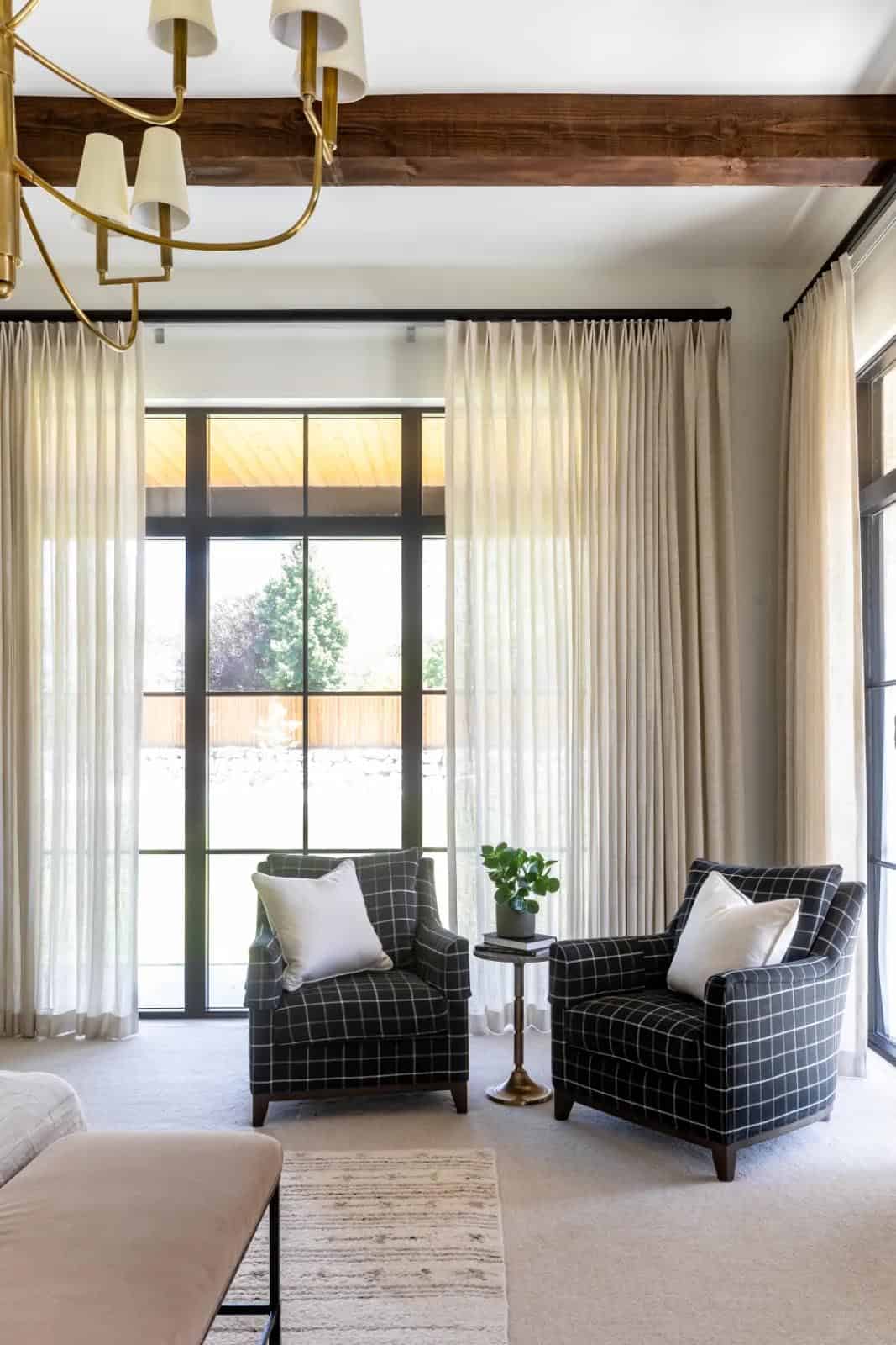 modern scandinavian style bedroom sitting area