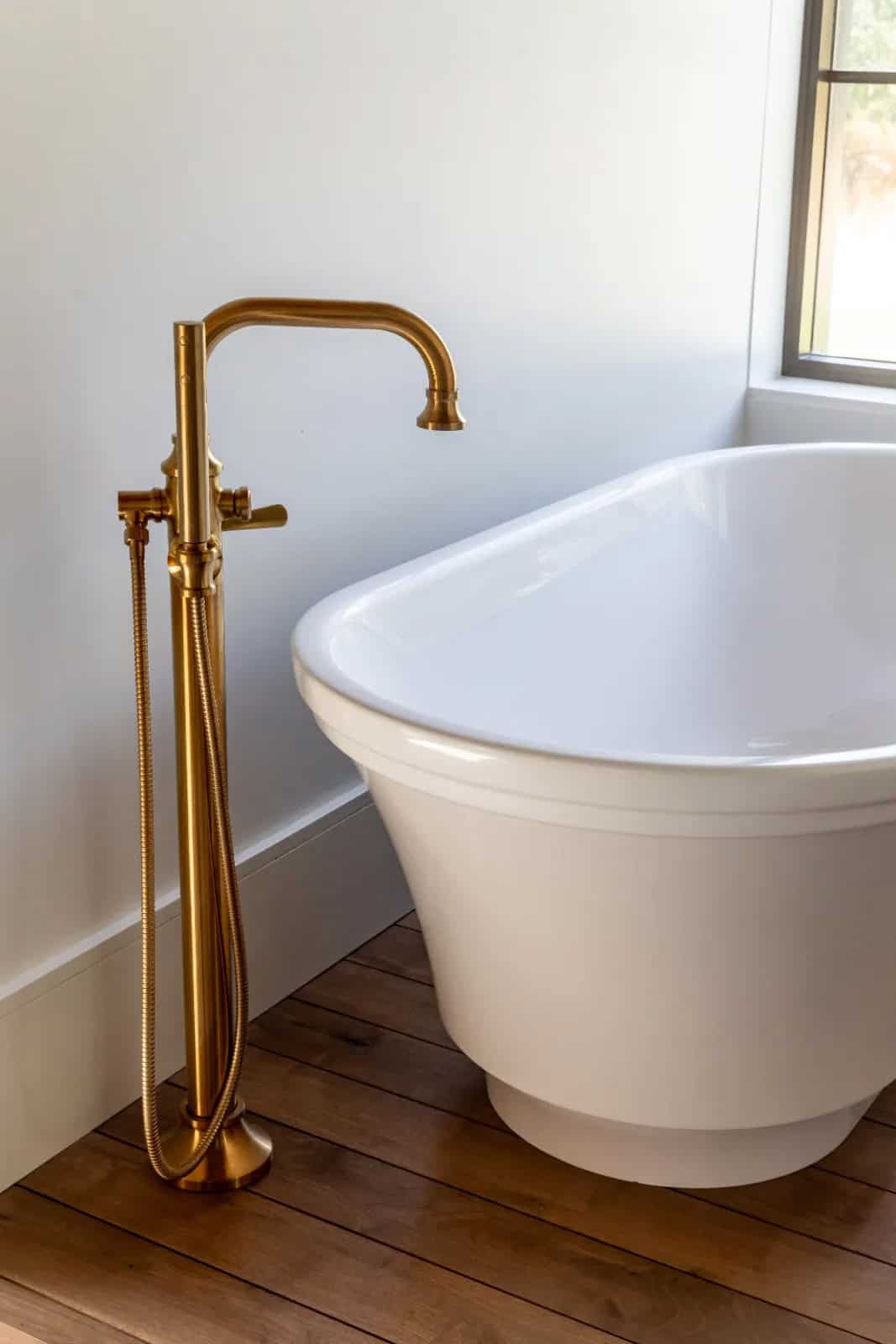 modern scandinavian style bathroom freestanding tub