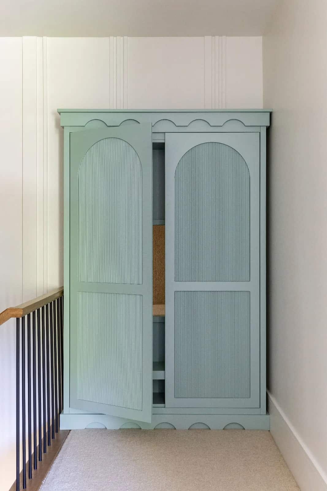 modern scandinavian style hallway with an armoire