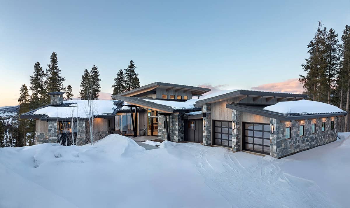 mountain contemporary exterior with snow