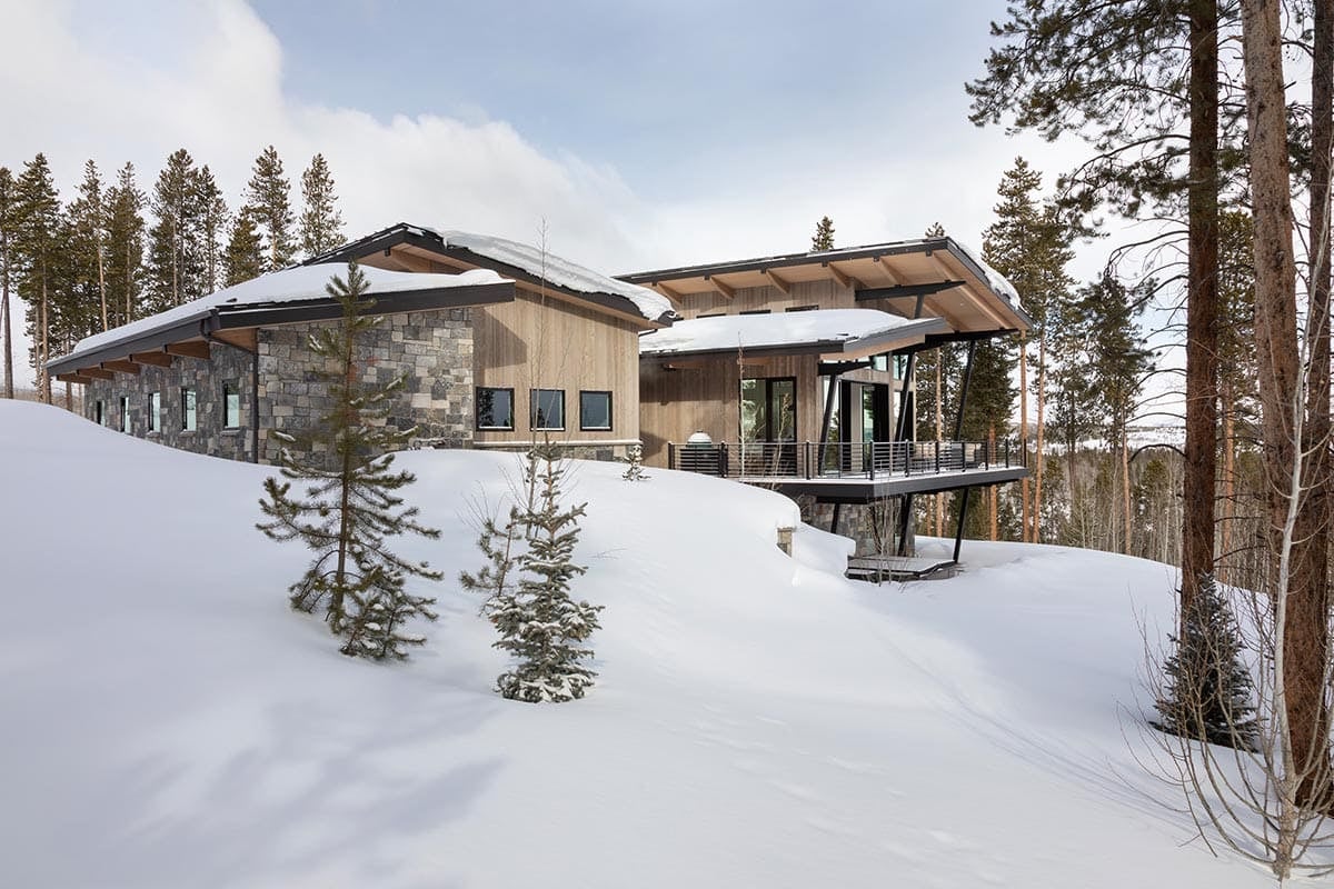 mountain contemporary exterior with snow