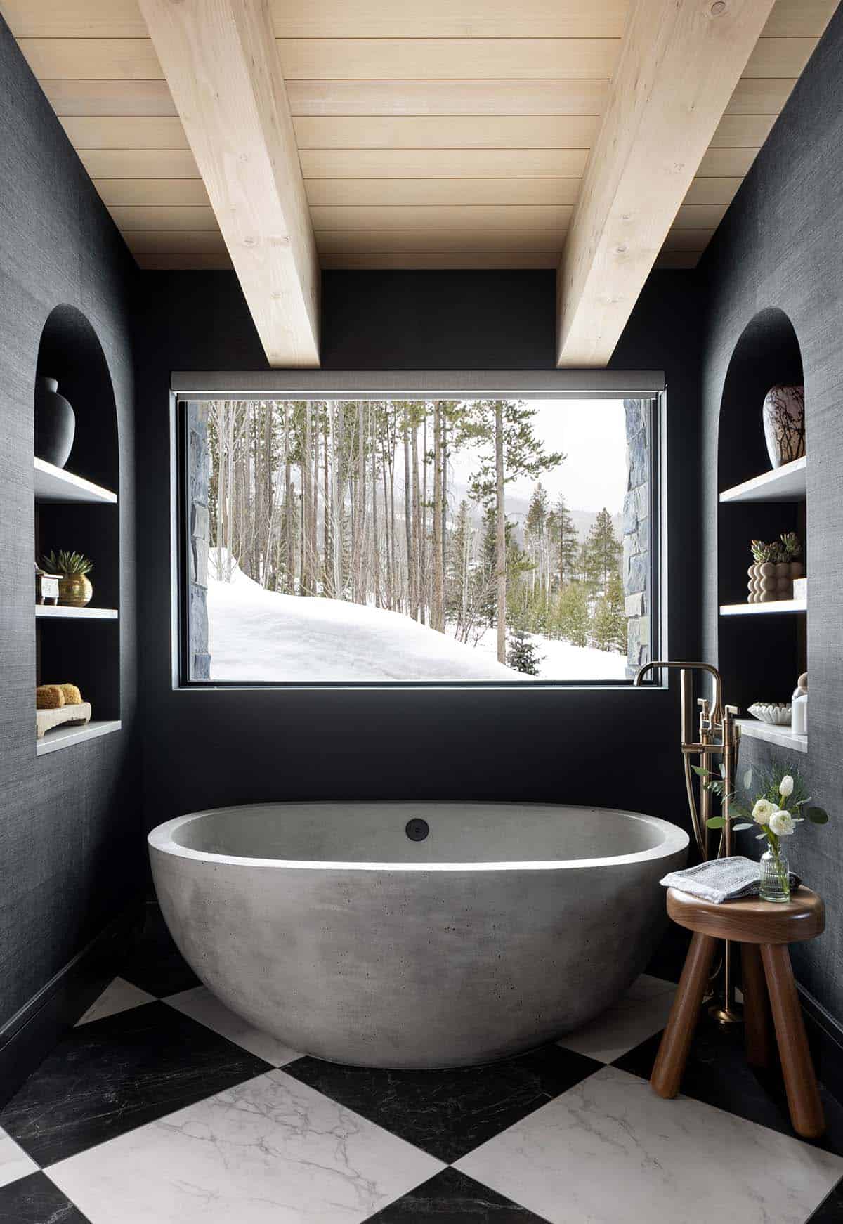 contemporary bathroom with a freestanding tub