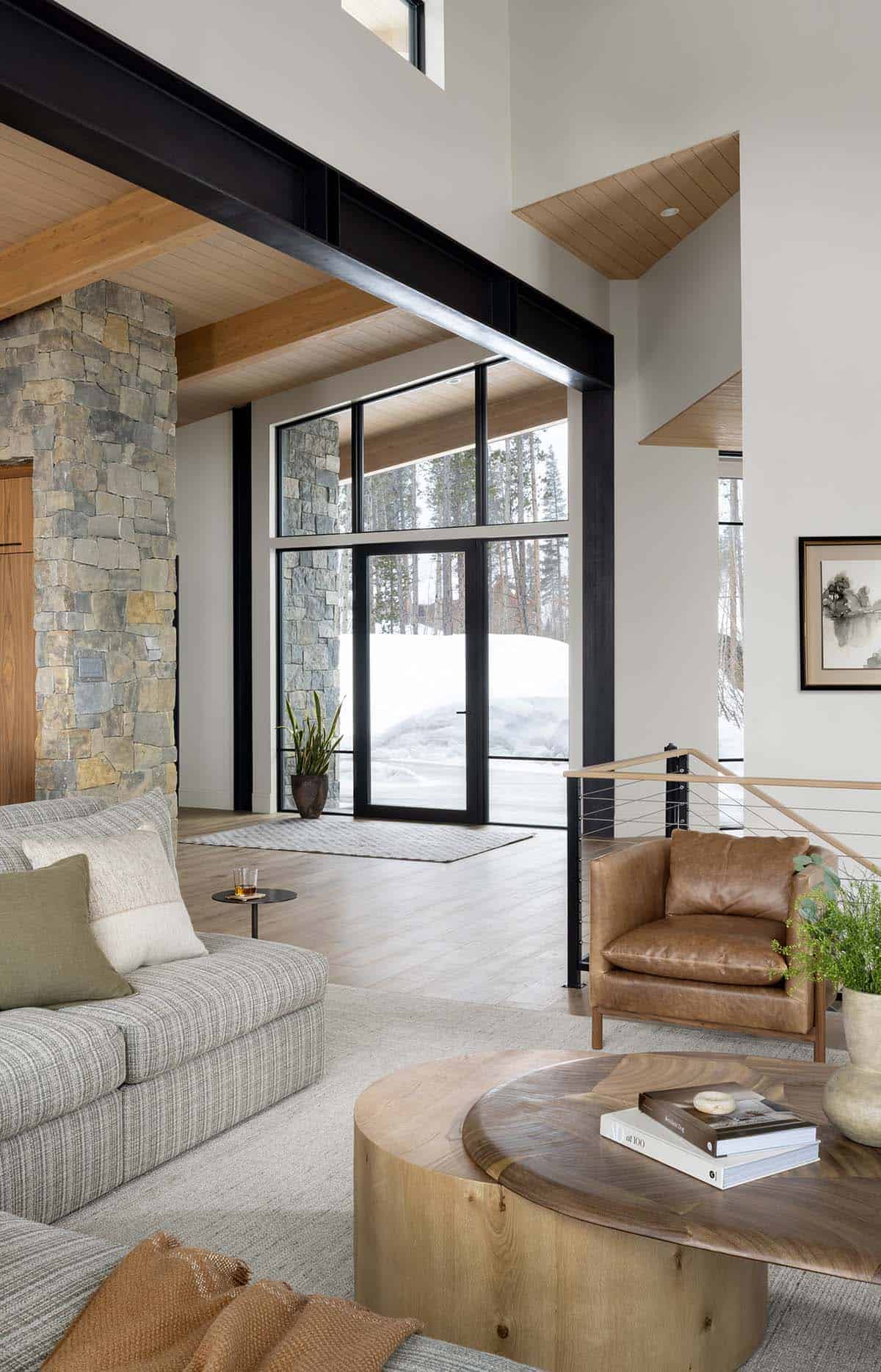 contemporary mountain home entry