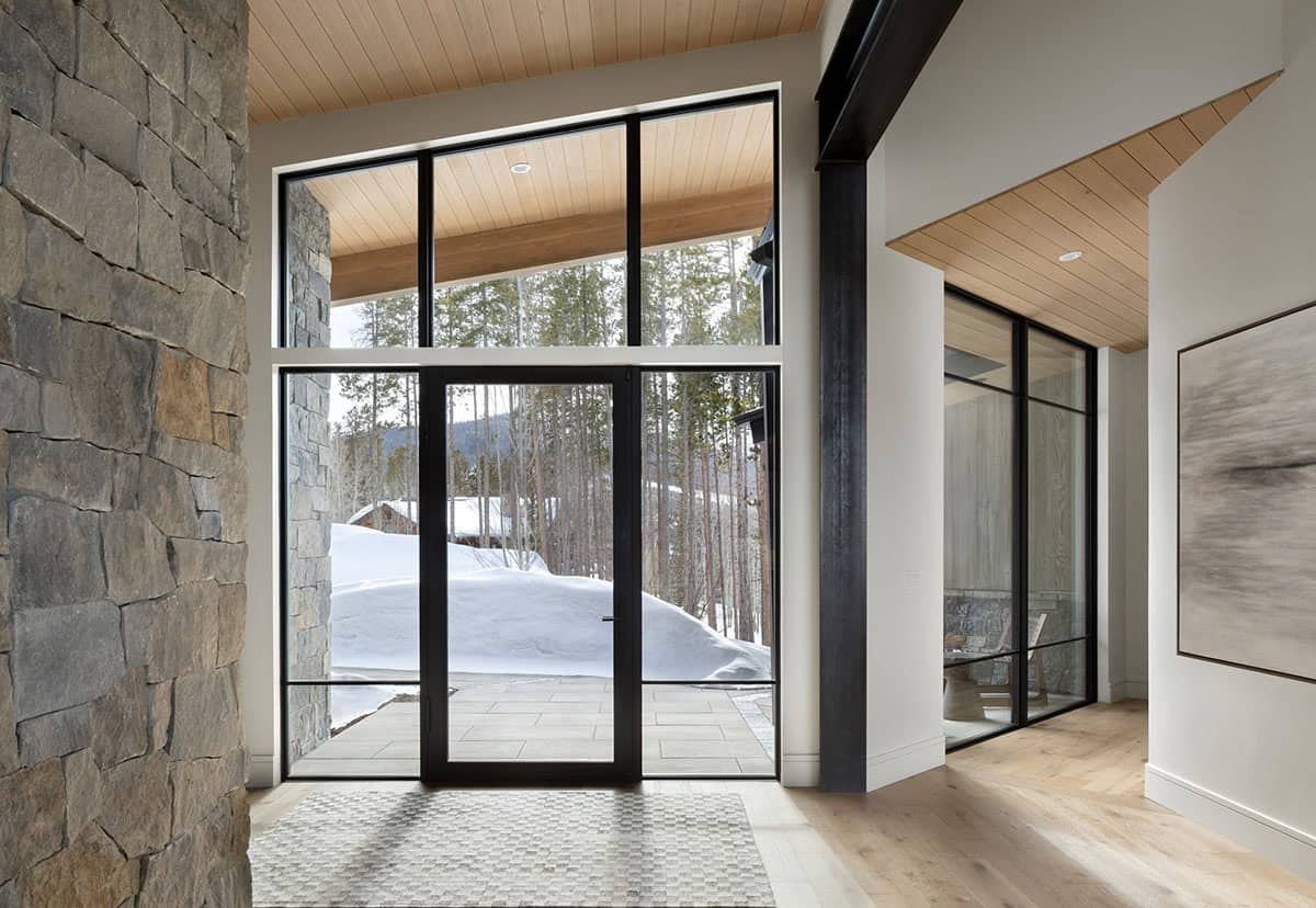contemporary mountain home entry