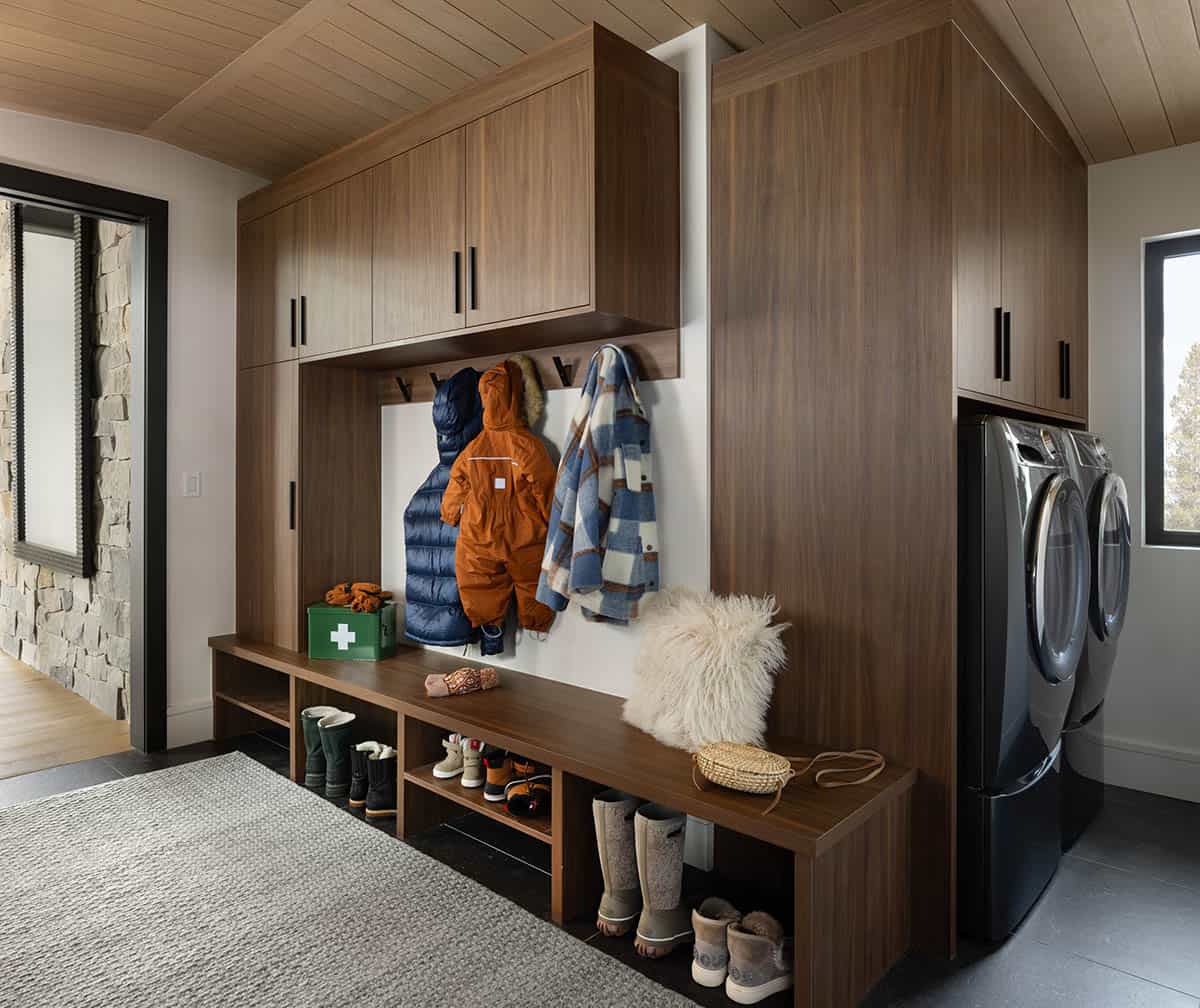 contemporary mudroom and laundry room