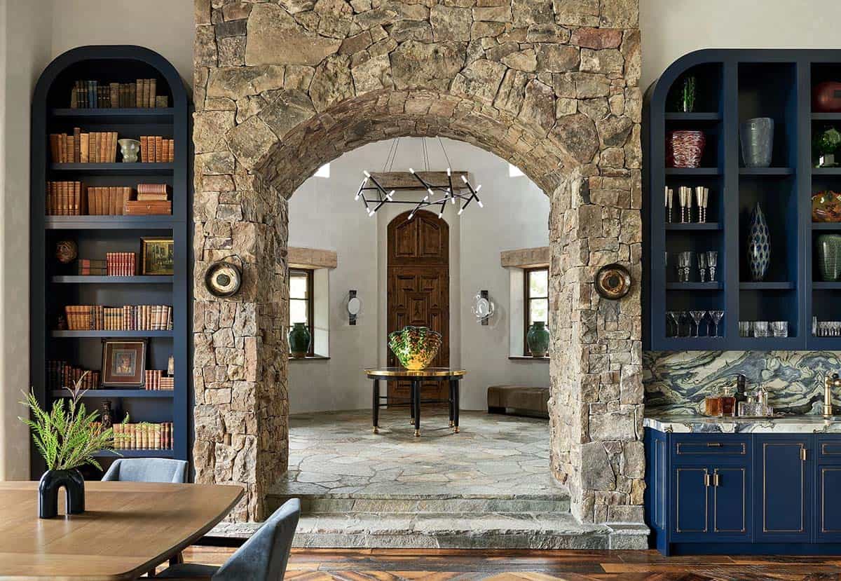 mountain lodge style home entry