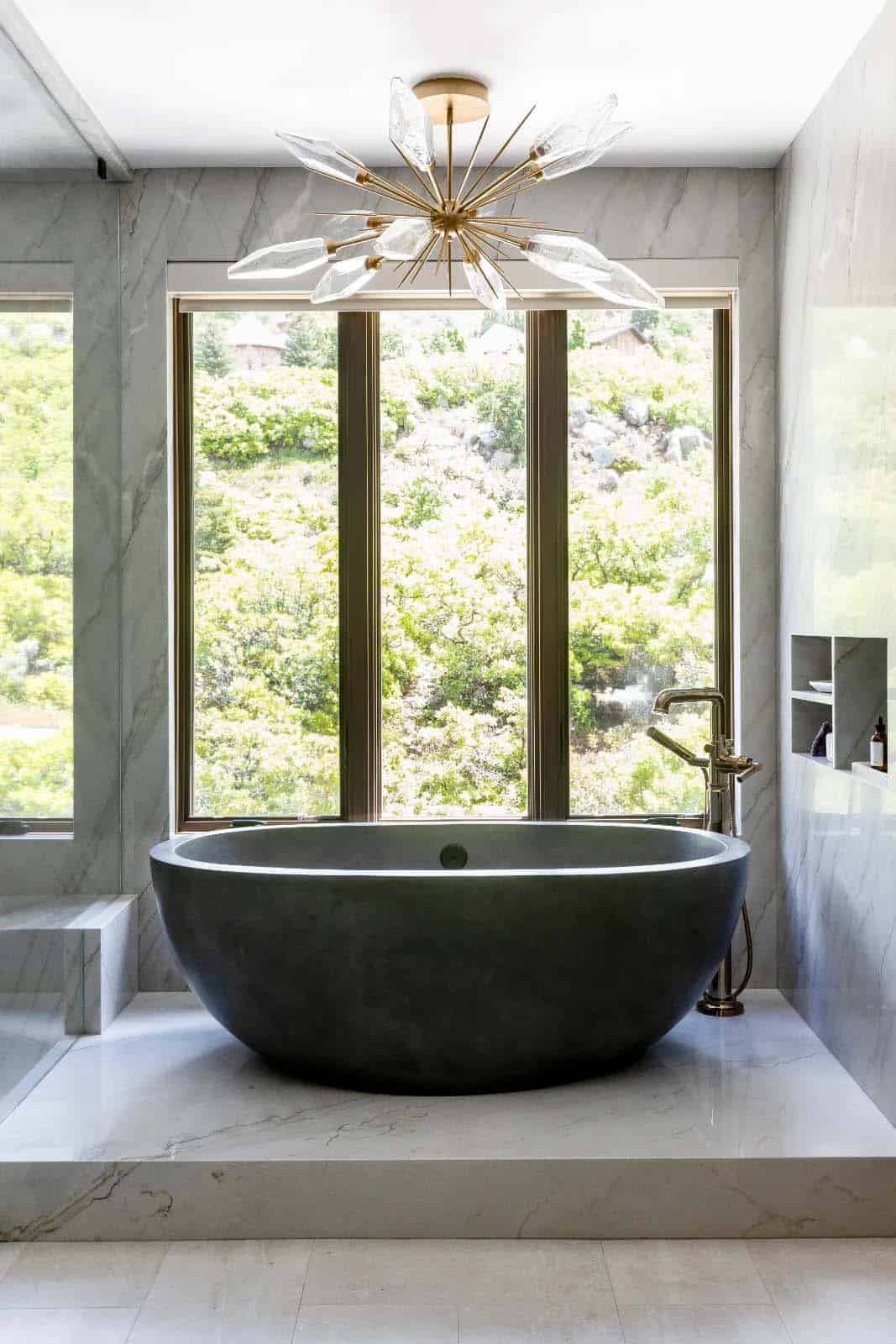 modern bathroom with a freestanding tub