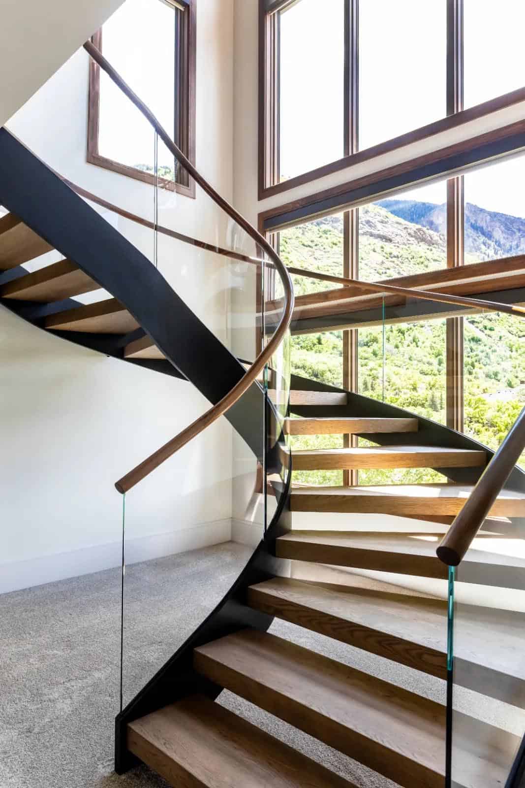modern curved staircase