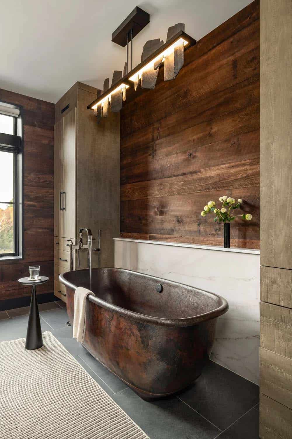 modern bathroom with a soaking tub