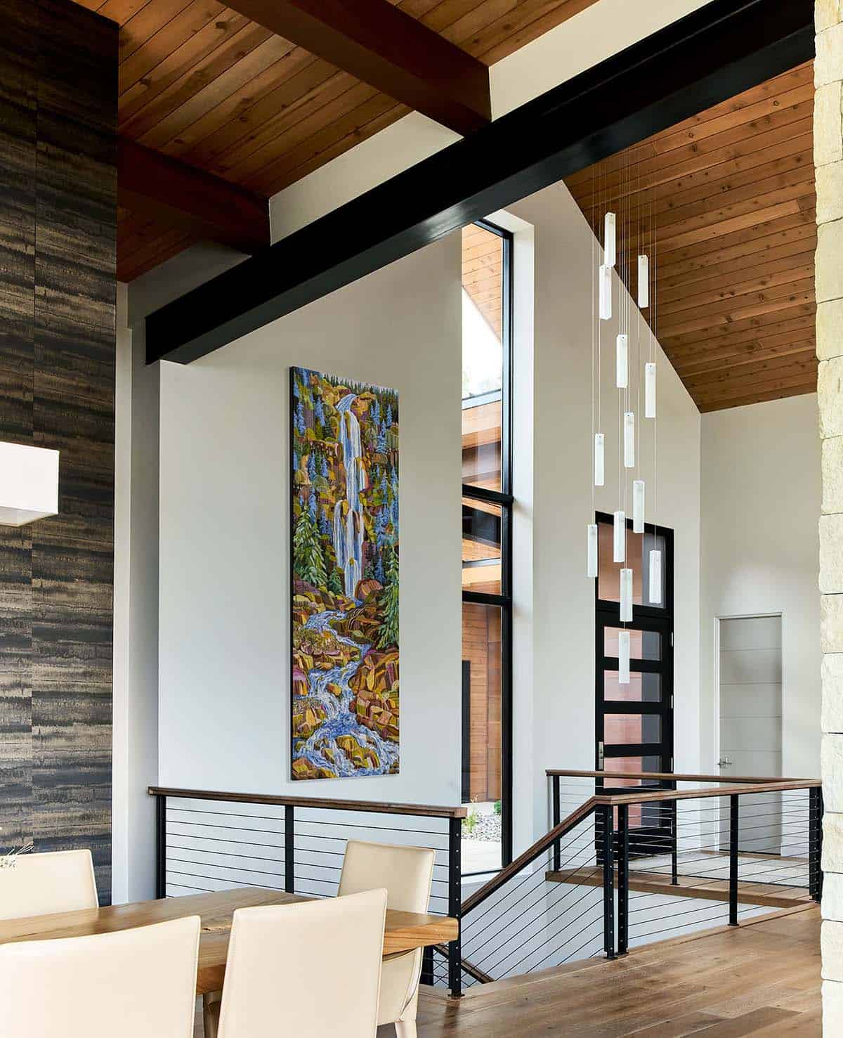 modern mountain home entry