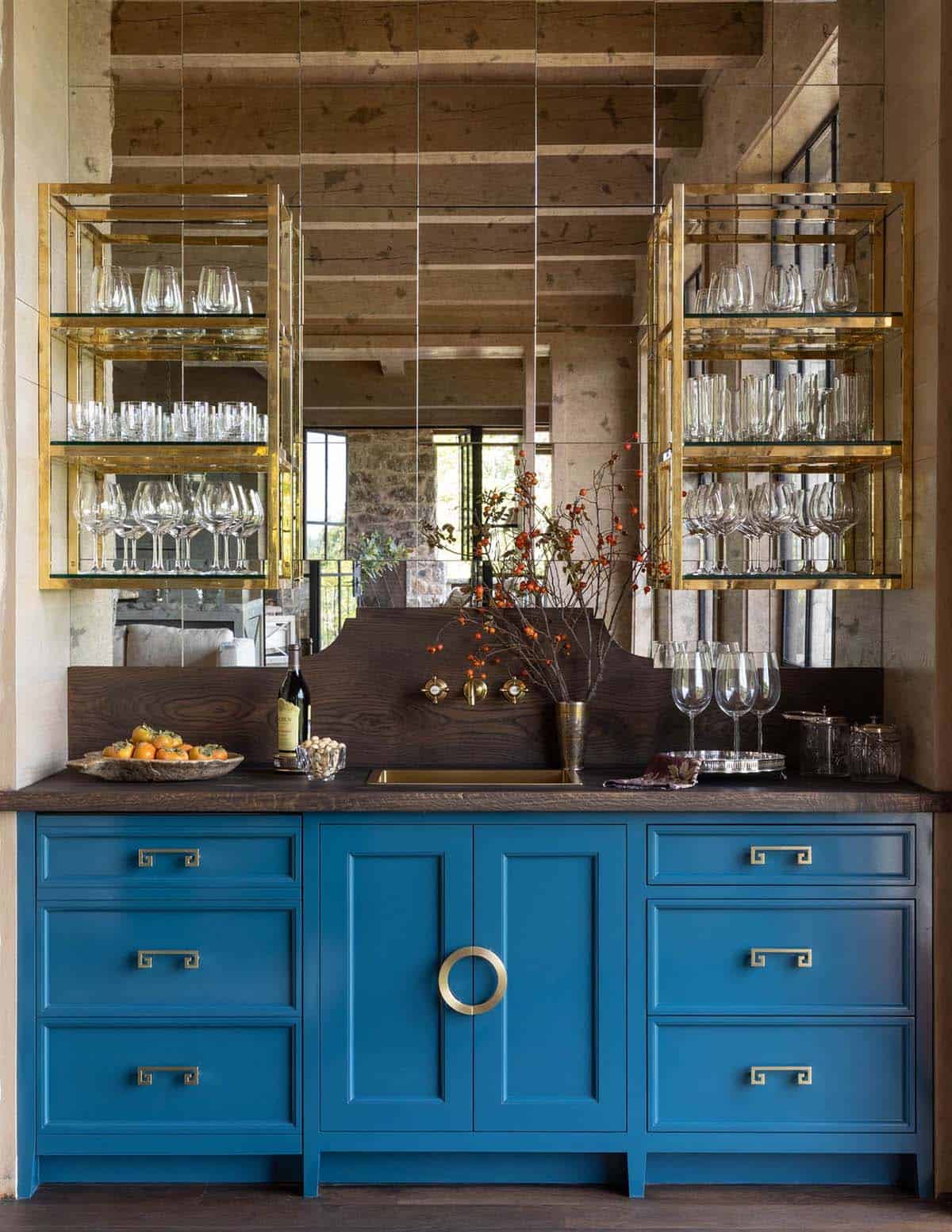 refined rustic wet bar