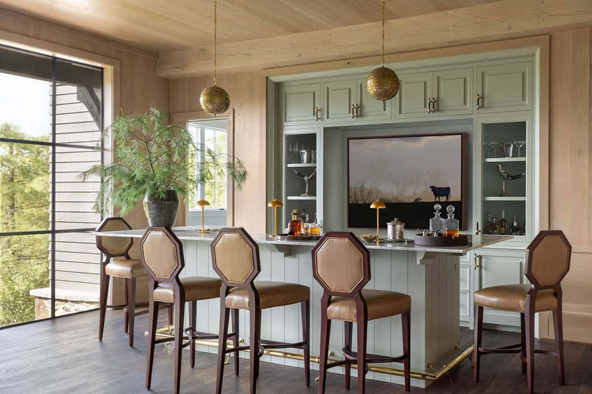 refined rustic home bar