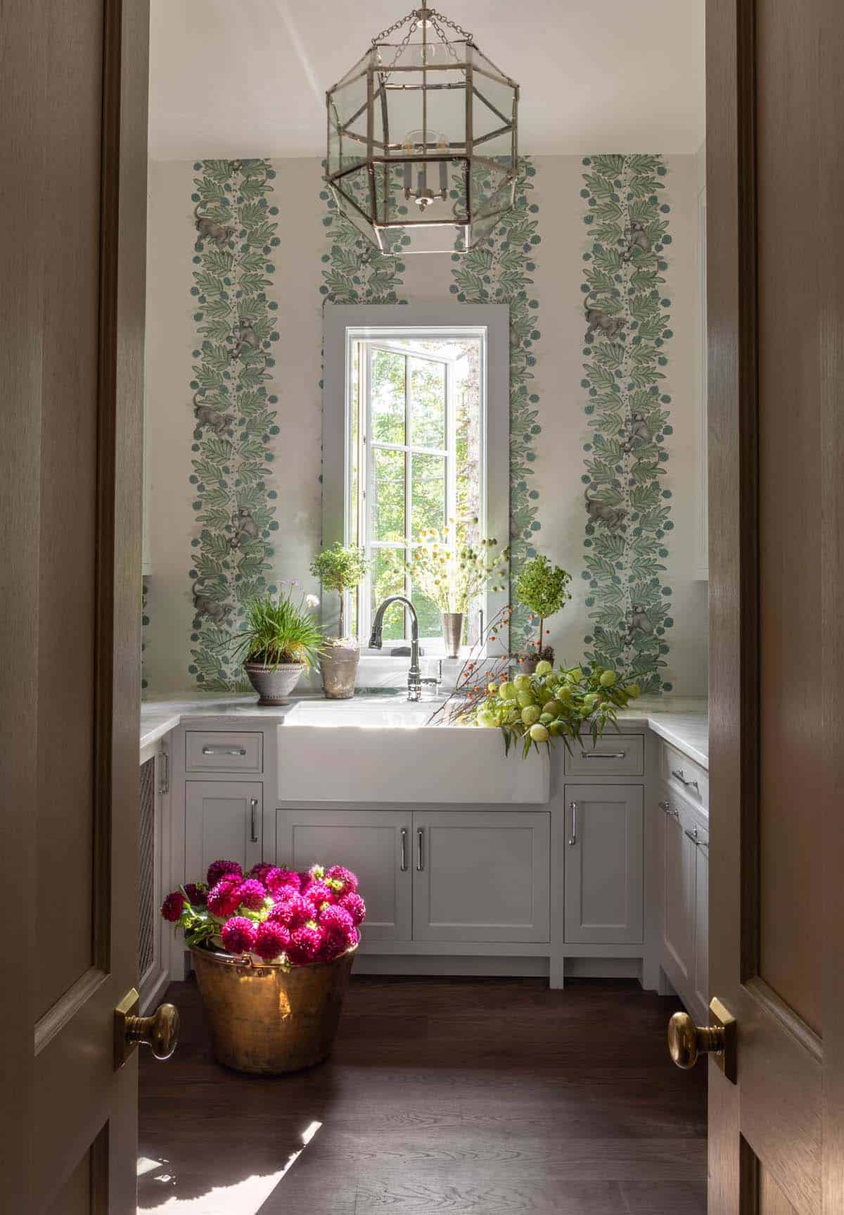 refined rustic powder room