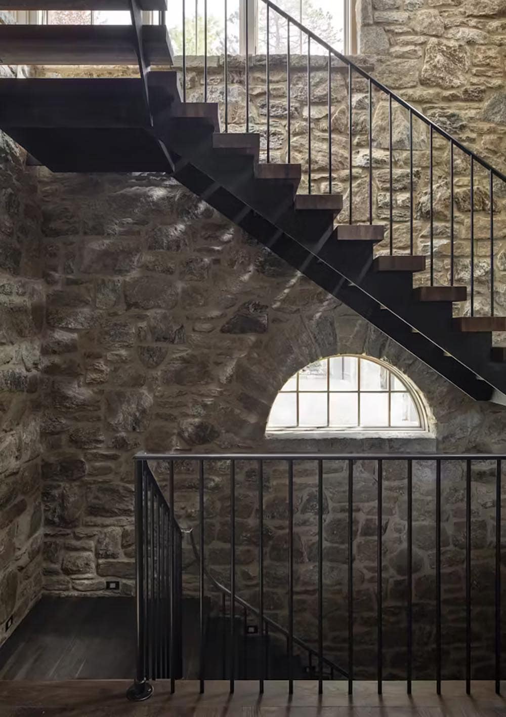 refined rustic staircase