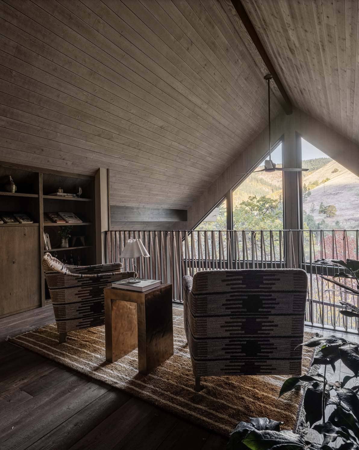 rustic upstairs reading nook