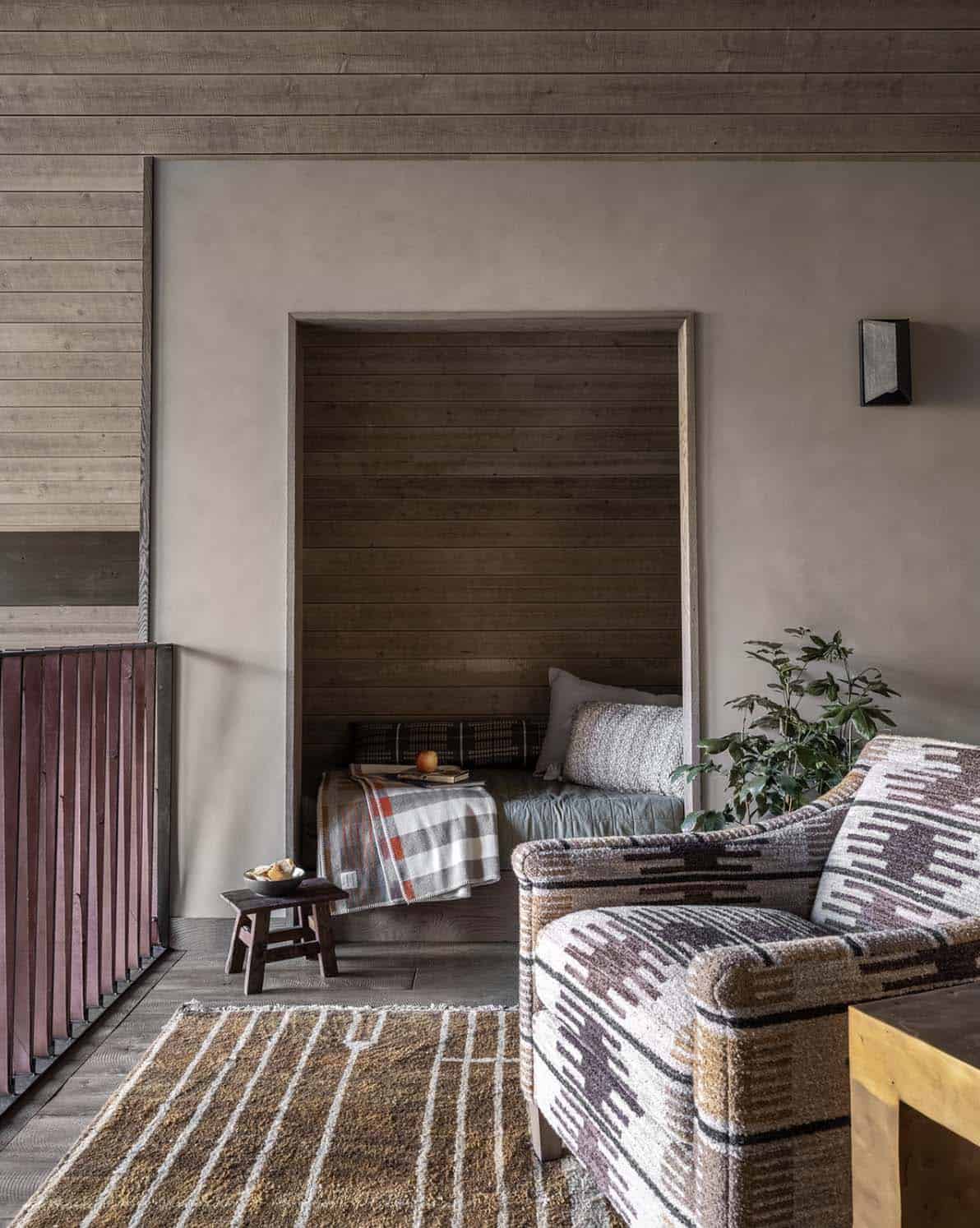 rustic upstairs reading nook