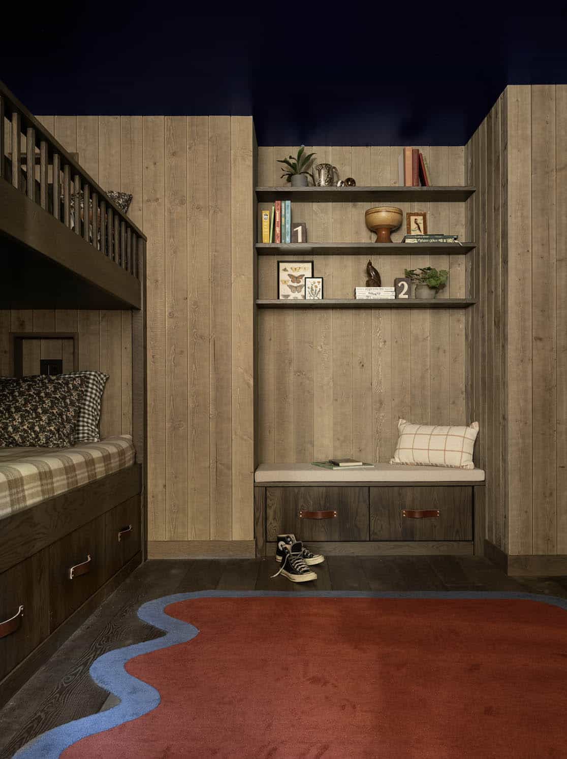 rustic kids bunk bedroom