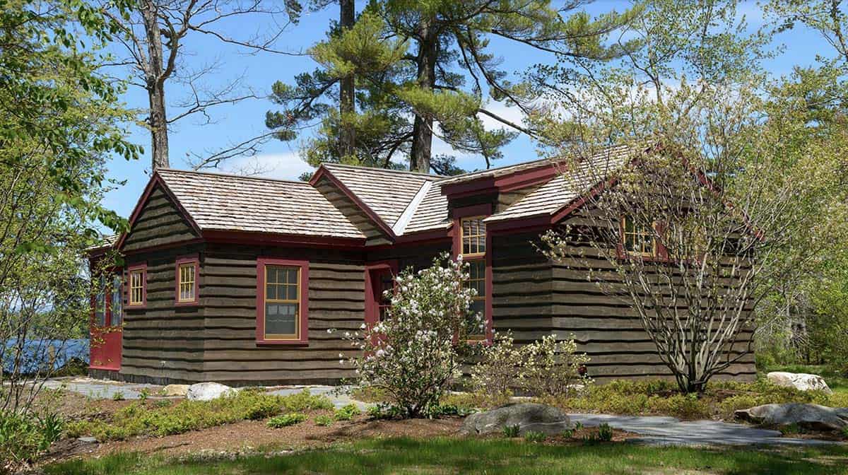 rustic lake house exterior
