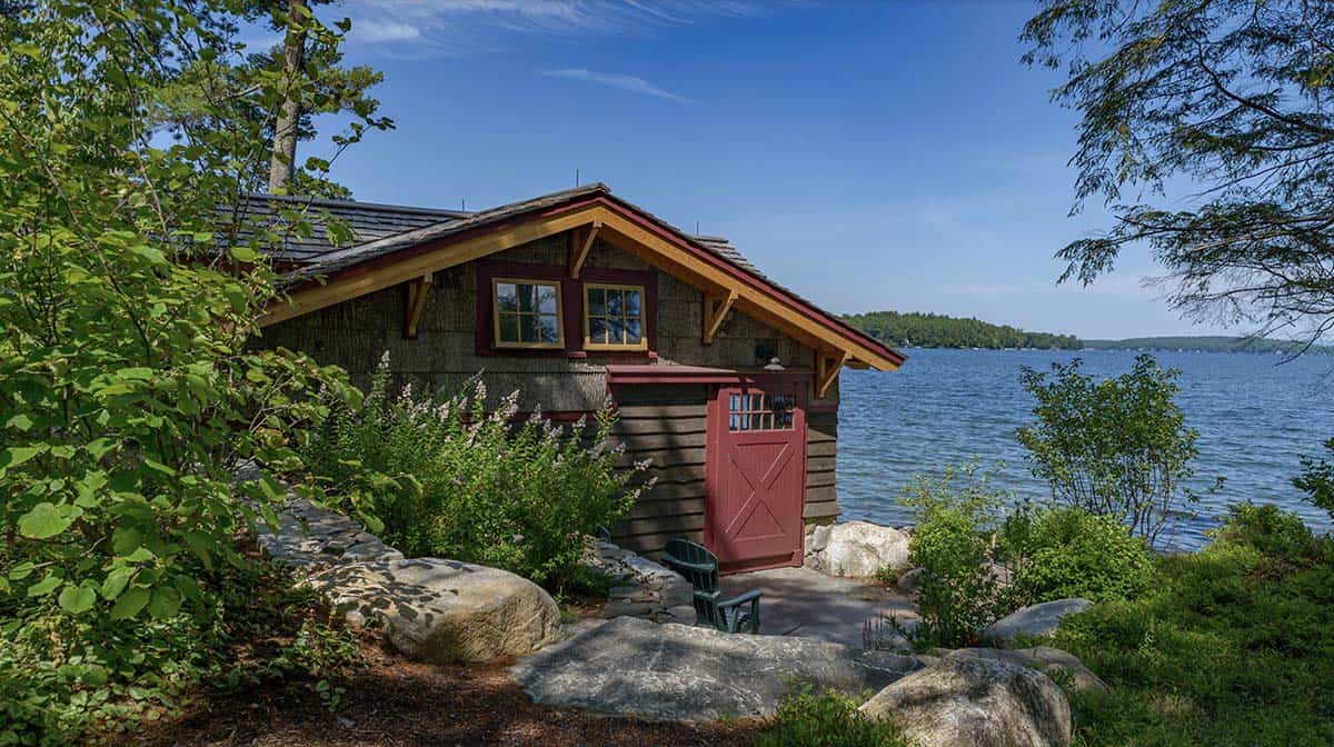 rustic boat house exterior
