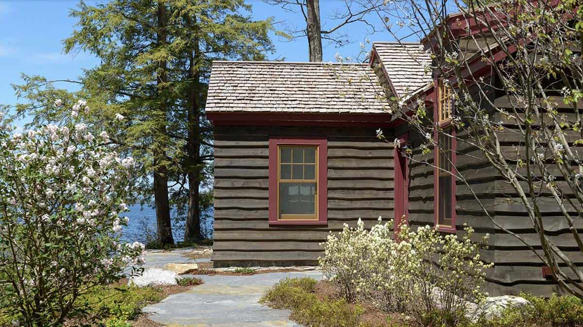 rustic boat house exterior