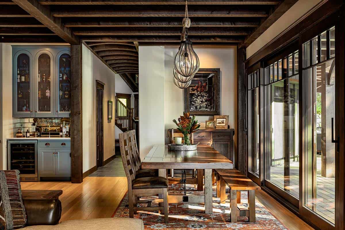 modern rustic dining room