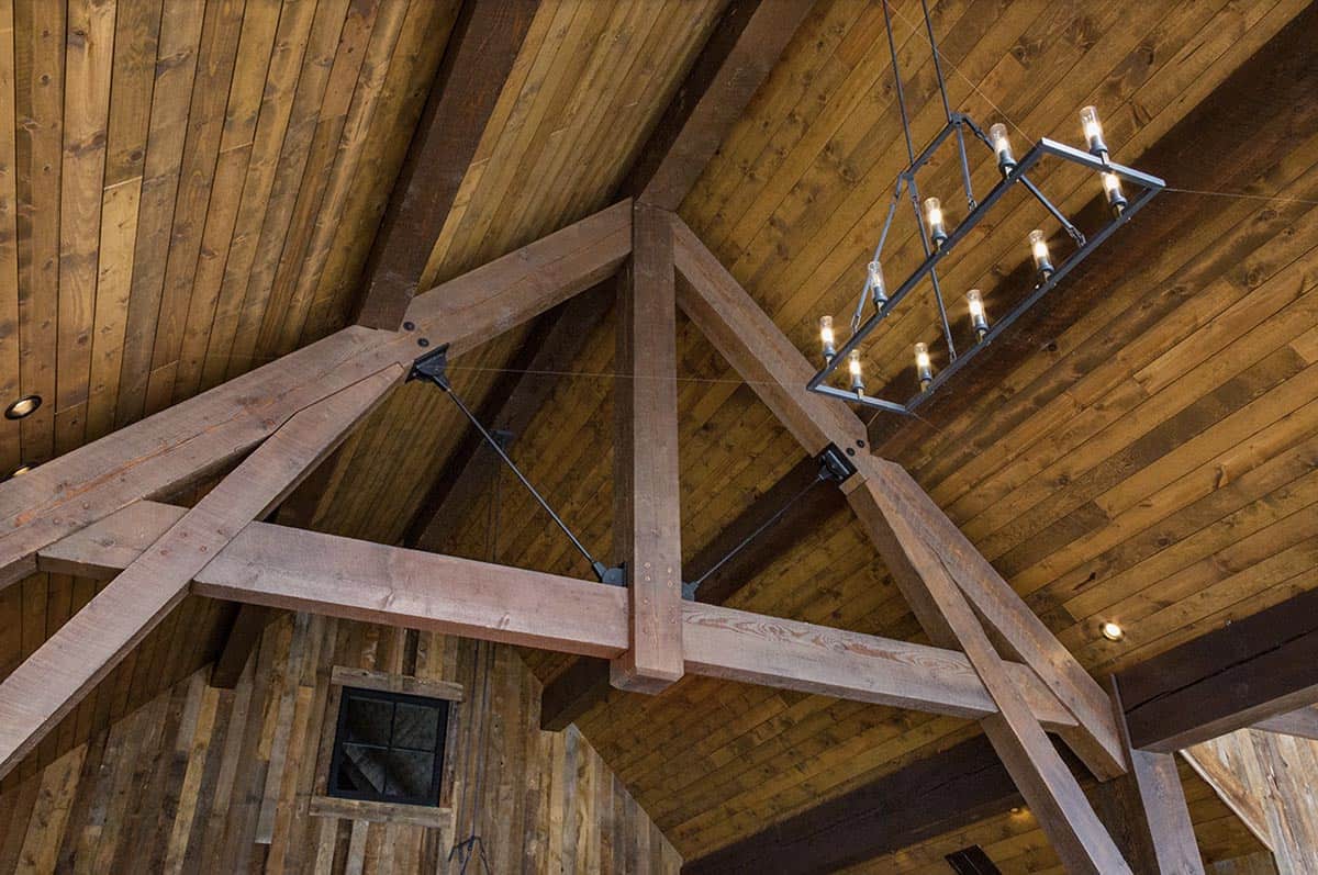 rustic outdoor patio ceiling detail