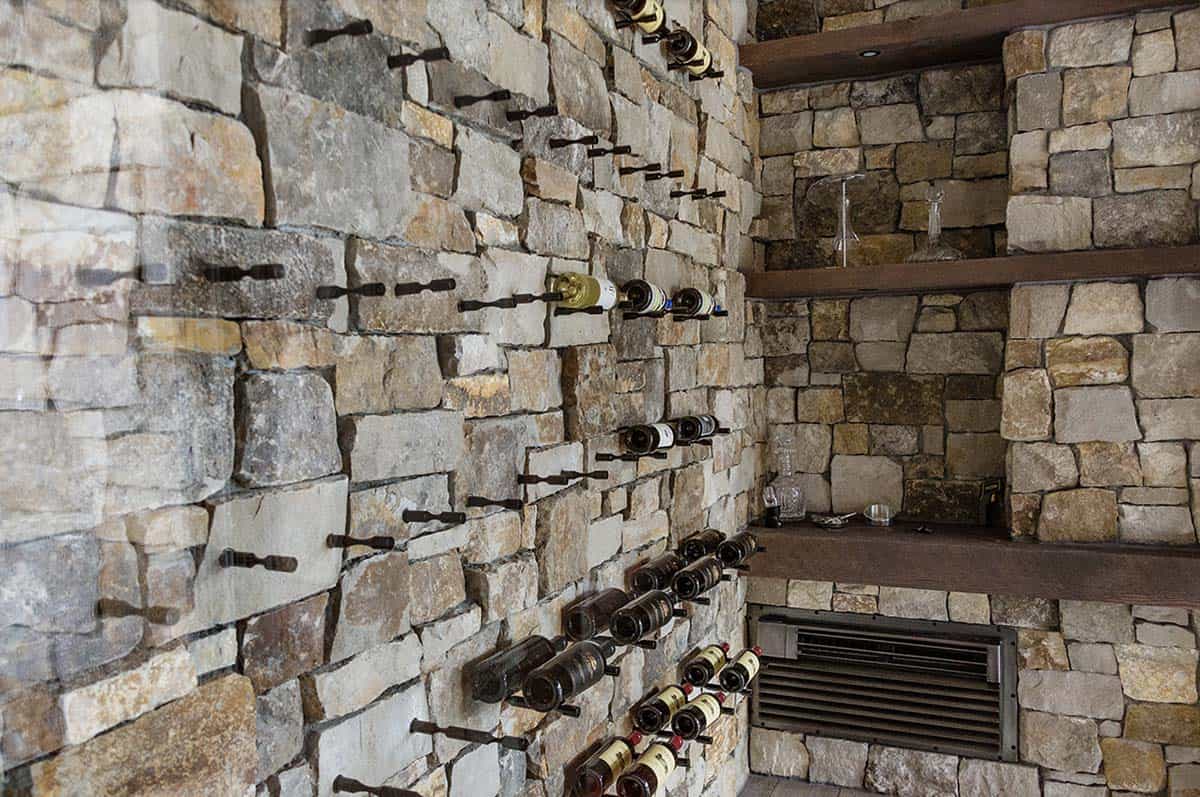 rustic wine wall