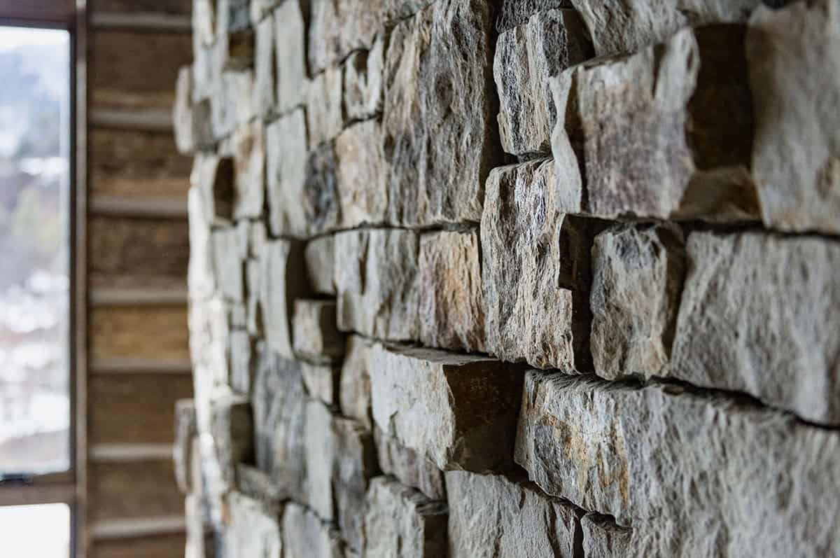 rustic hallway stone detail