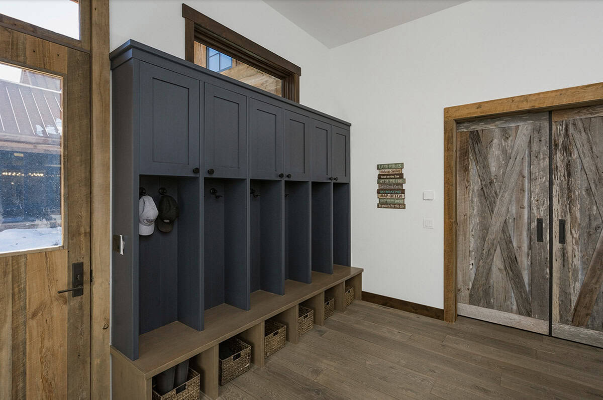 rustic mudroom