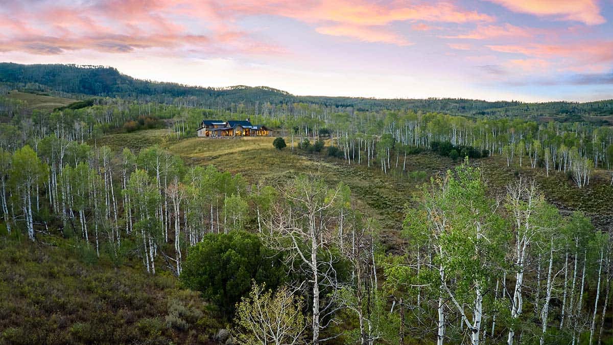 mountain home exterior aerial view