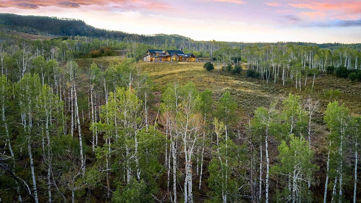 mountain home exterior aerial view
