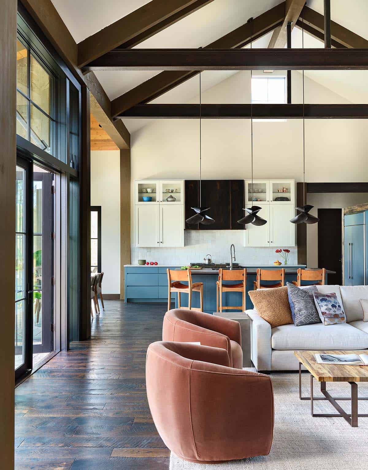 modern rustic great room