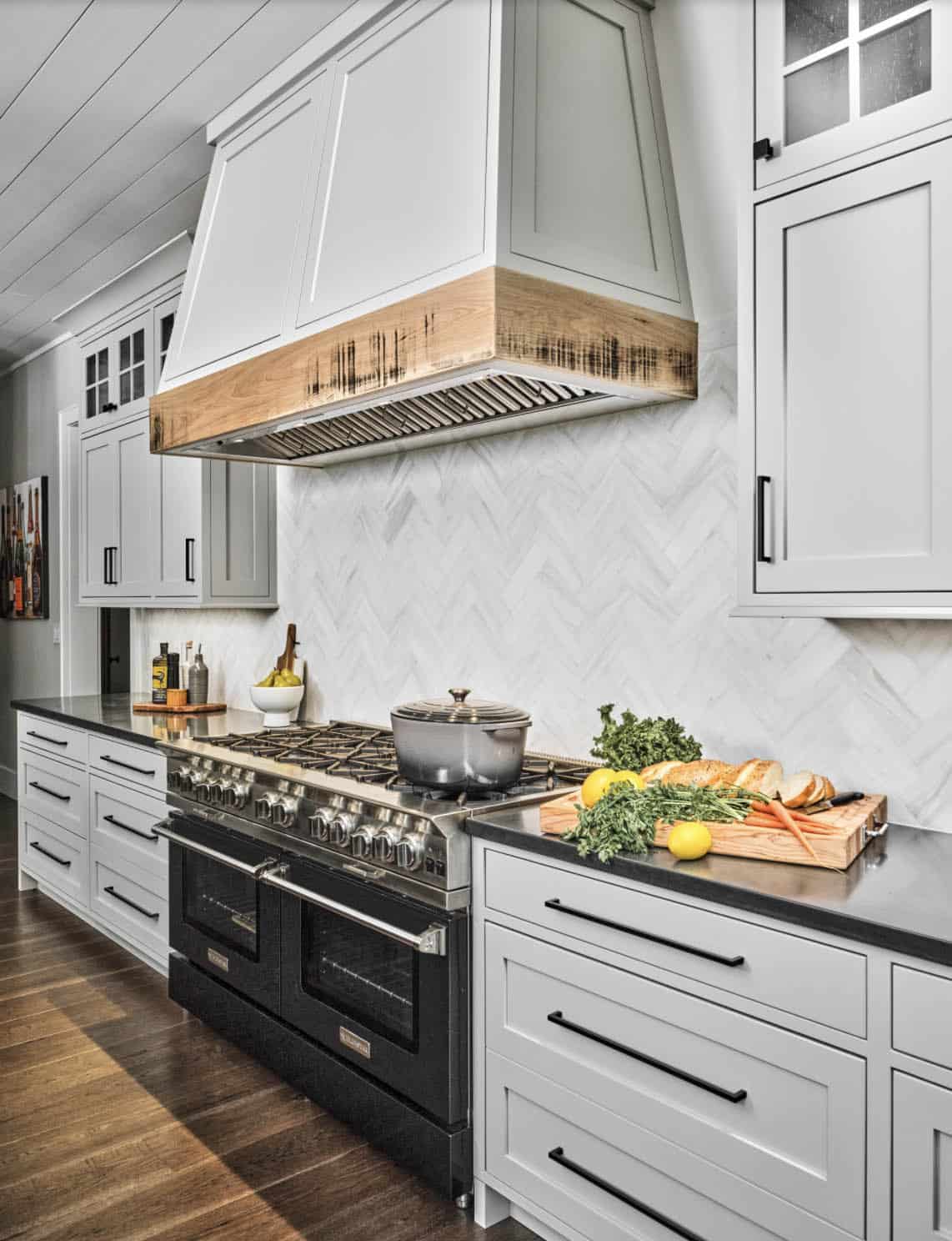 rustic modern kitchen range wall