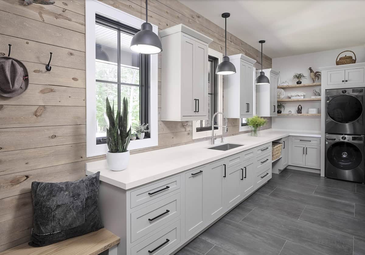 rustic modern laundry room