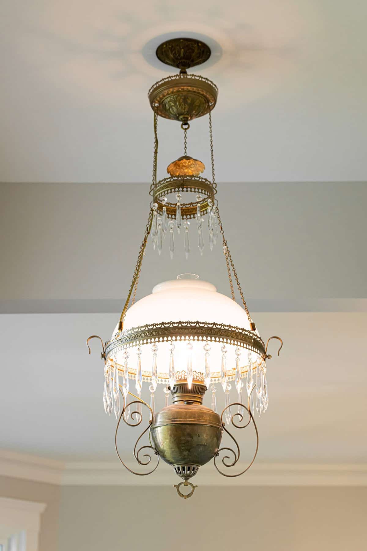 farmhouse style hallway light fixture detail