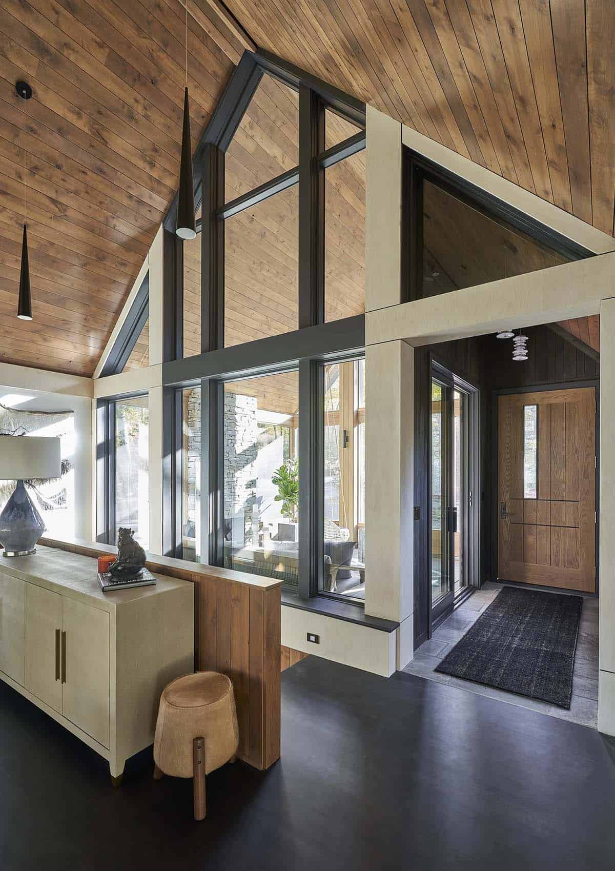 rustic modern mountain home entry