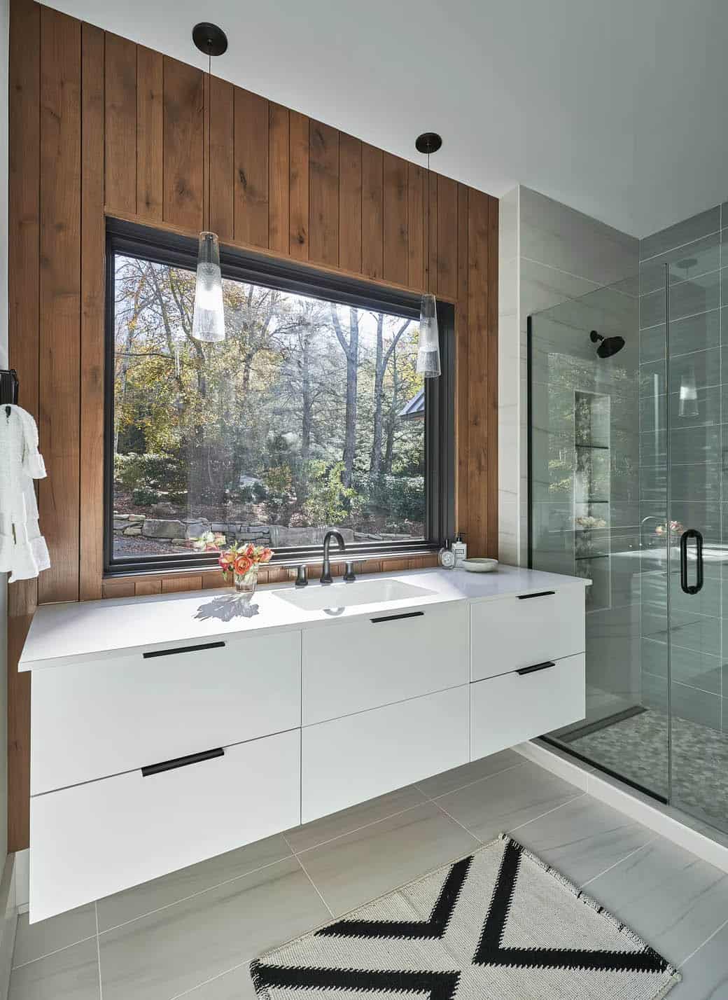 rustic modern bathroom