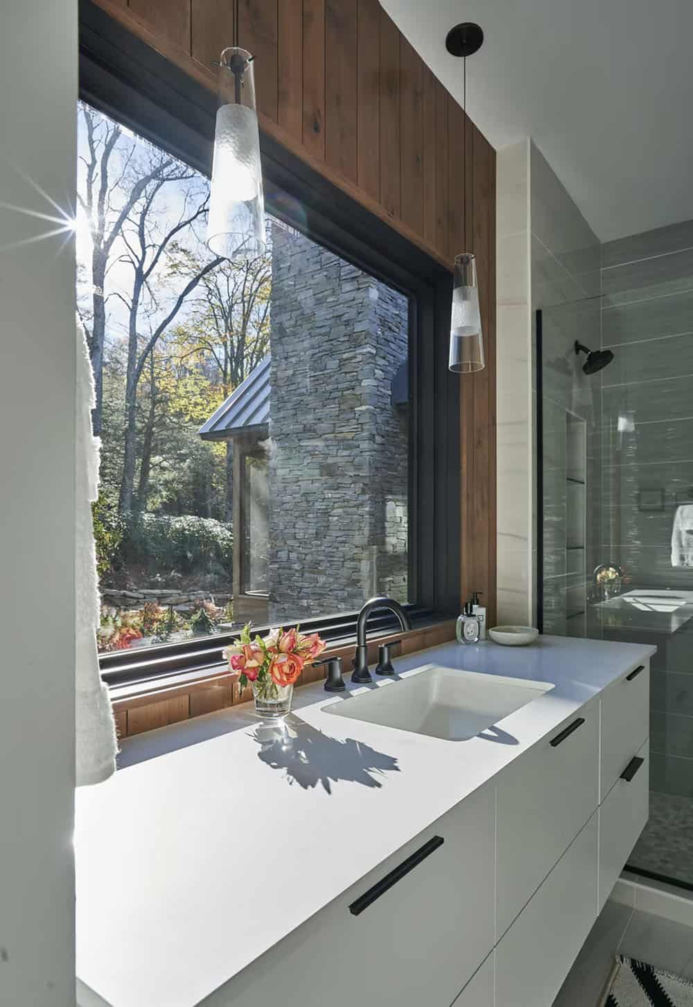rustic modern bathroom