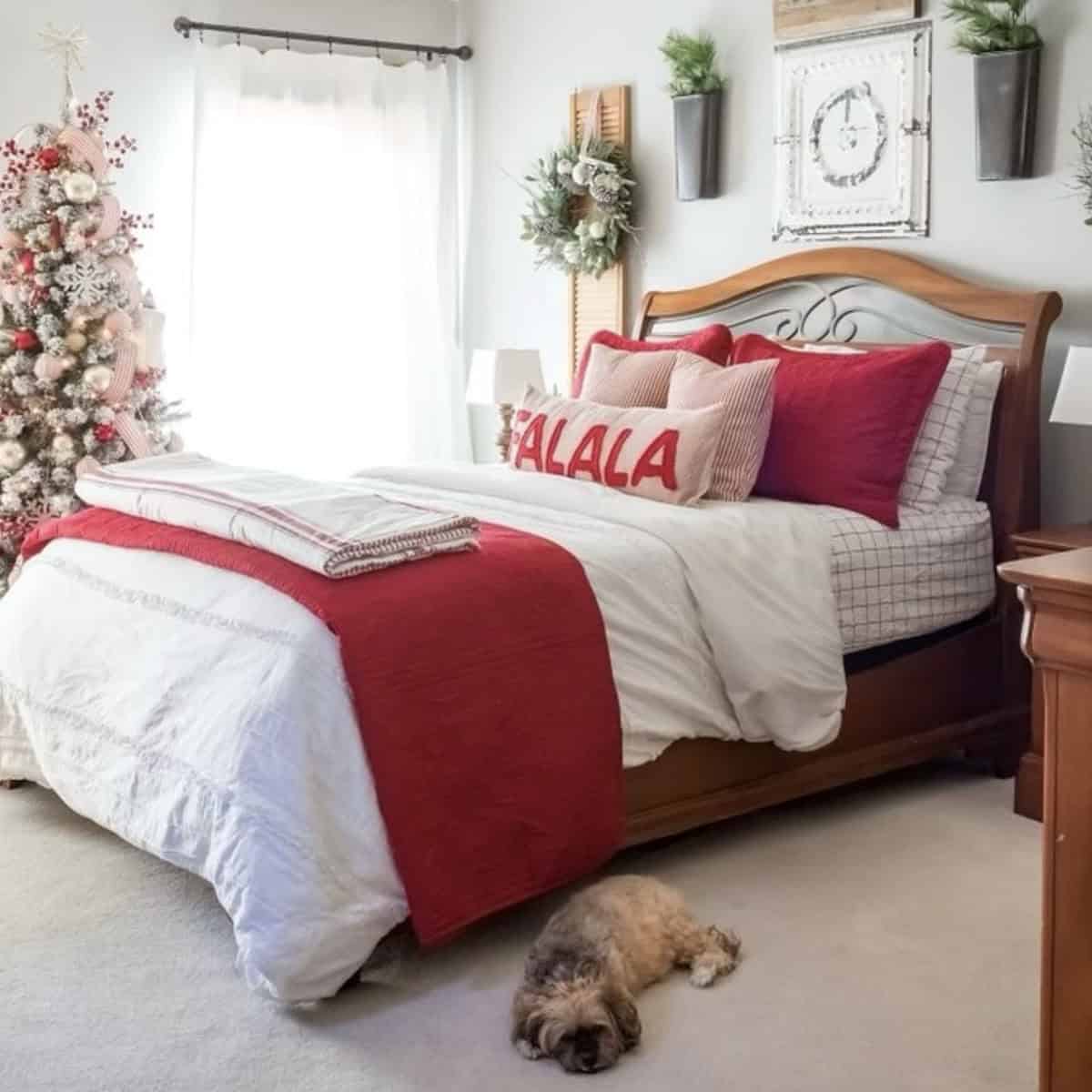 cozy christmas bedroom decor