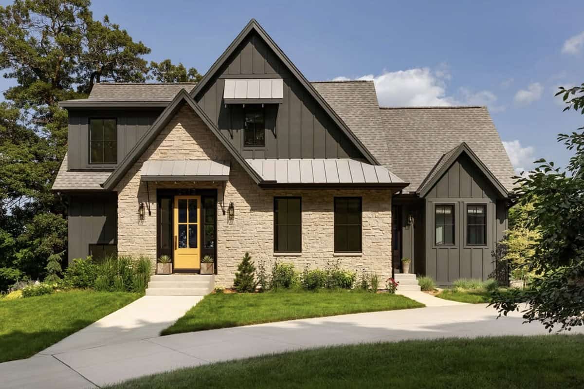 contemporary lake house exterior