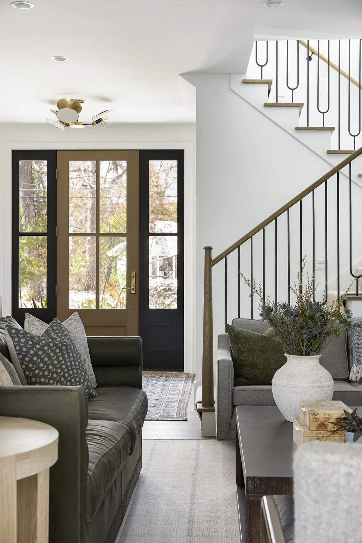 contemporary lake house entry