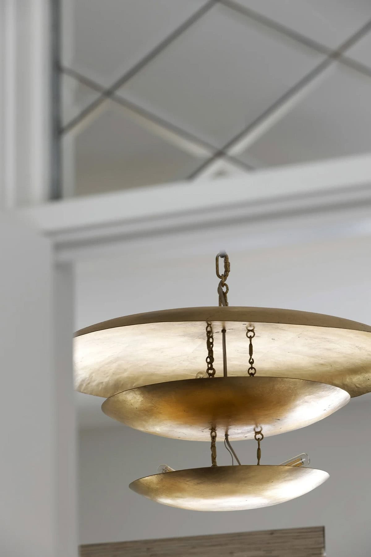 contemporary bedroom ceiling fixture detail